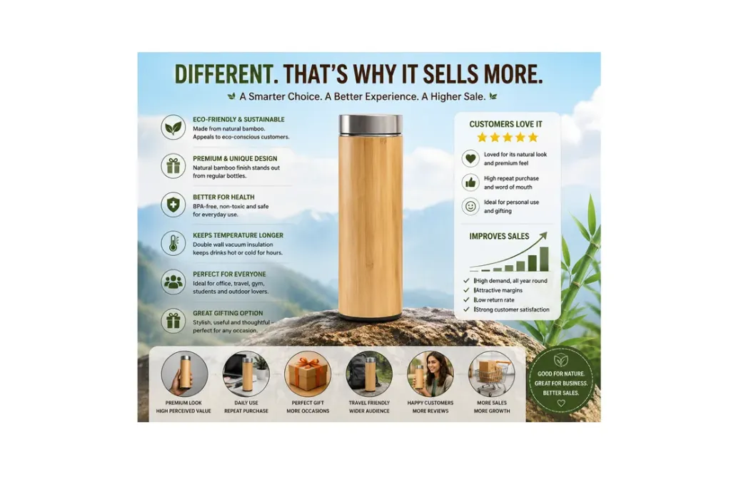 Bamboo Water (Flask) Bottle 450ml