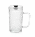 Square Glass Mug 250ml with Glass Lid & Sipper