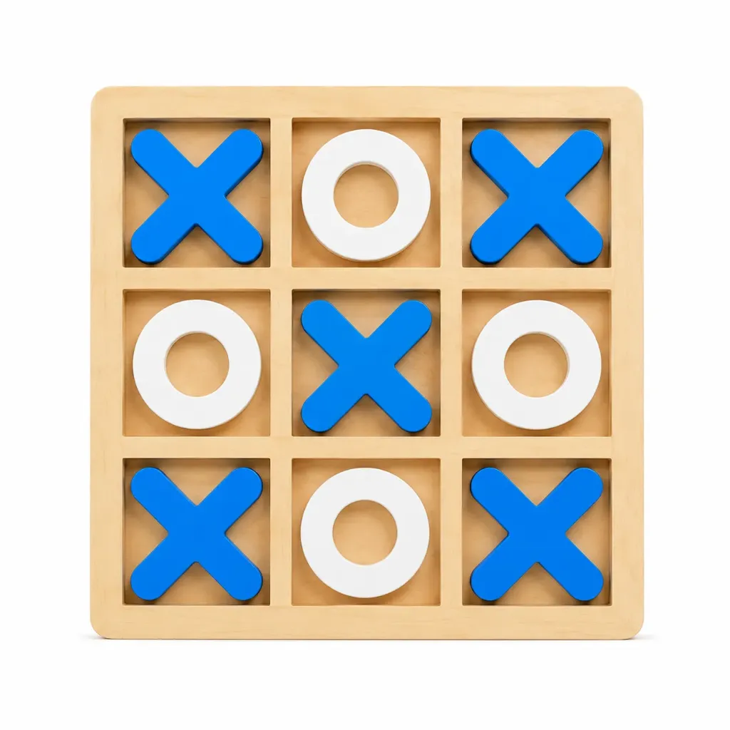 [1017] Wooden Tic Tac Toe (XO) Plate Game